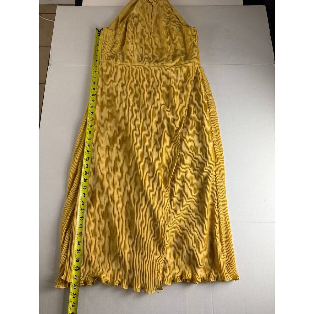 Keepsake The Label Skylines Golden Yellow Pleated Midi Dress L - Picture 8 of 11